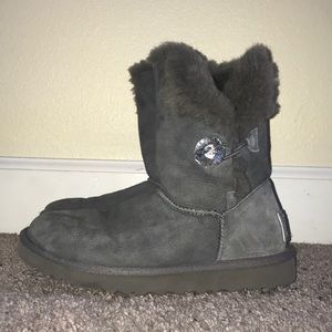 UGG Bailey Button Bling Grey Boots